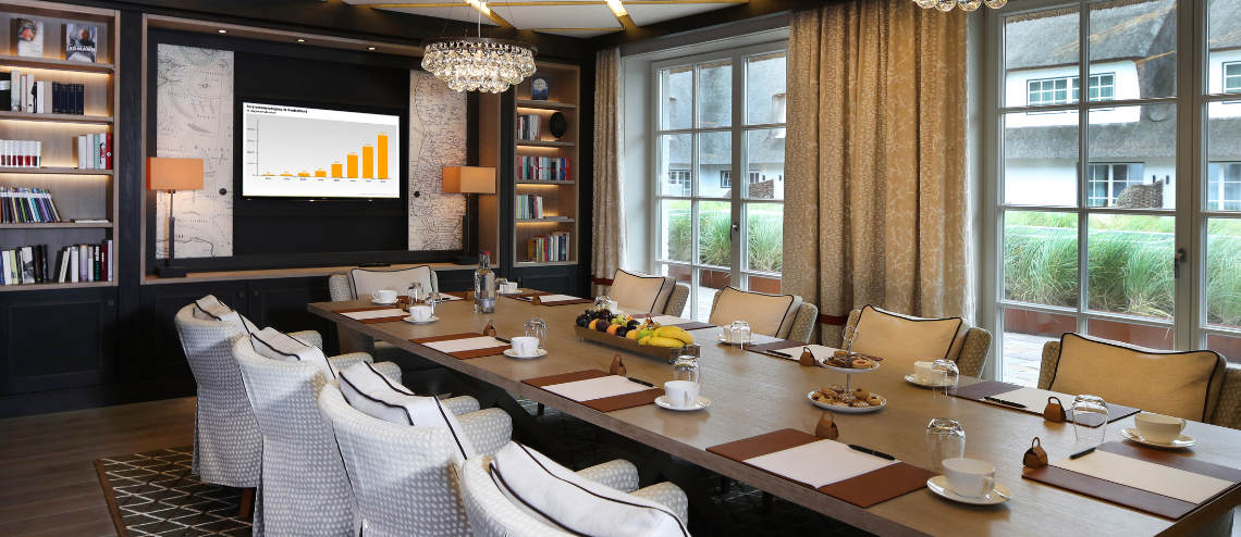 Konferenztisch im Kaminzimmer | Severin*s Resort & Spa