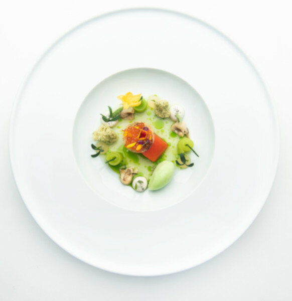 Farörer Lachs mit Gurke-Auster-Küstenkräuter