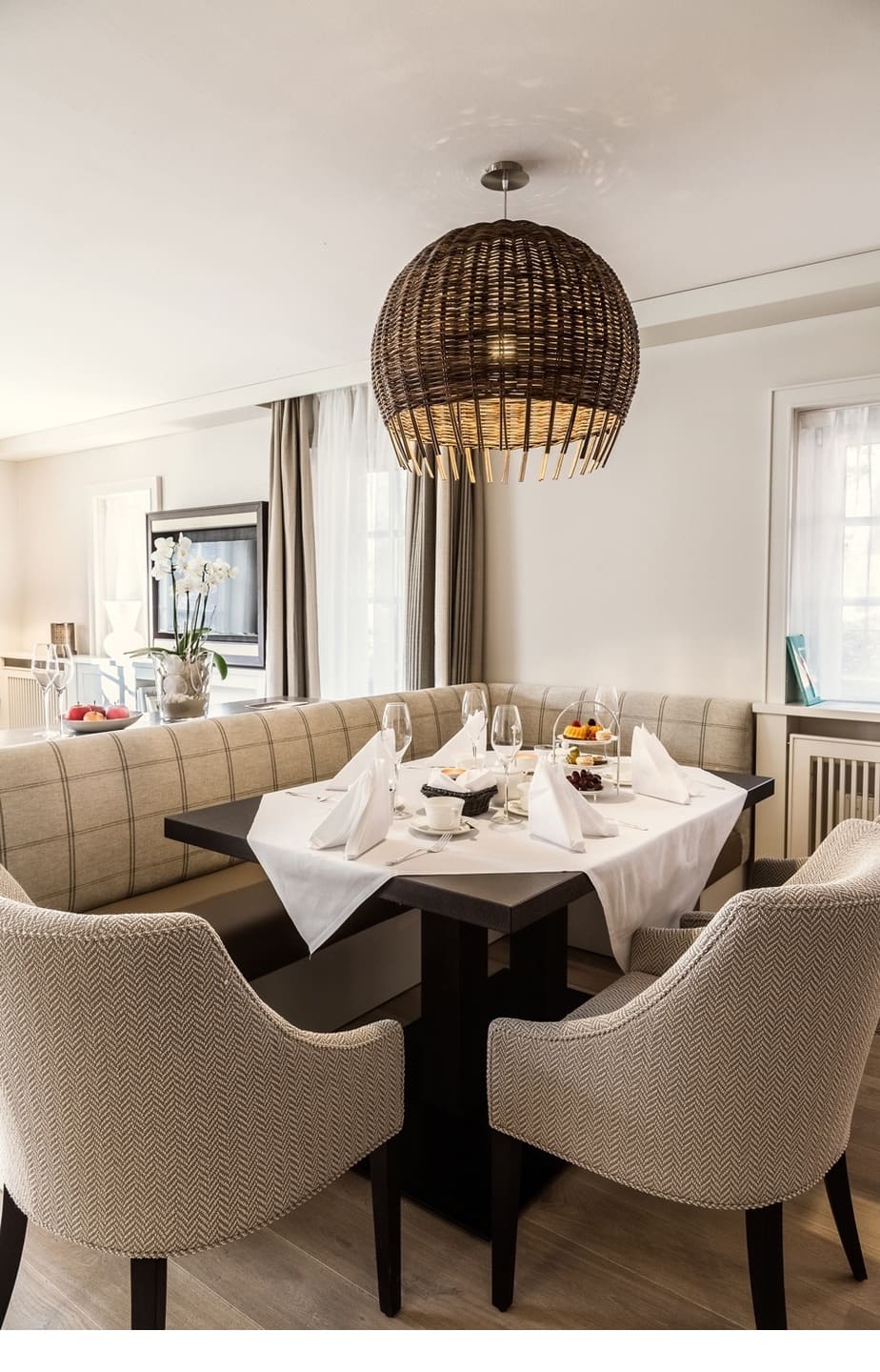 Living room in the Garden Suite of the hotel of Severin*s Resort and Spa on Sylt