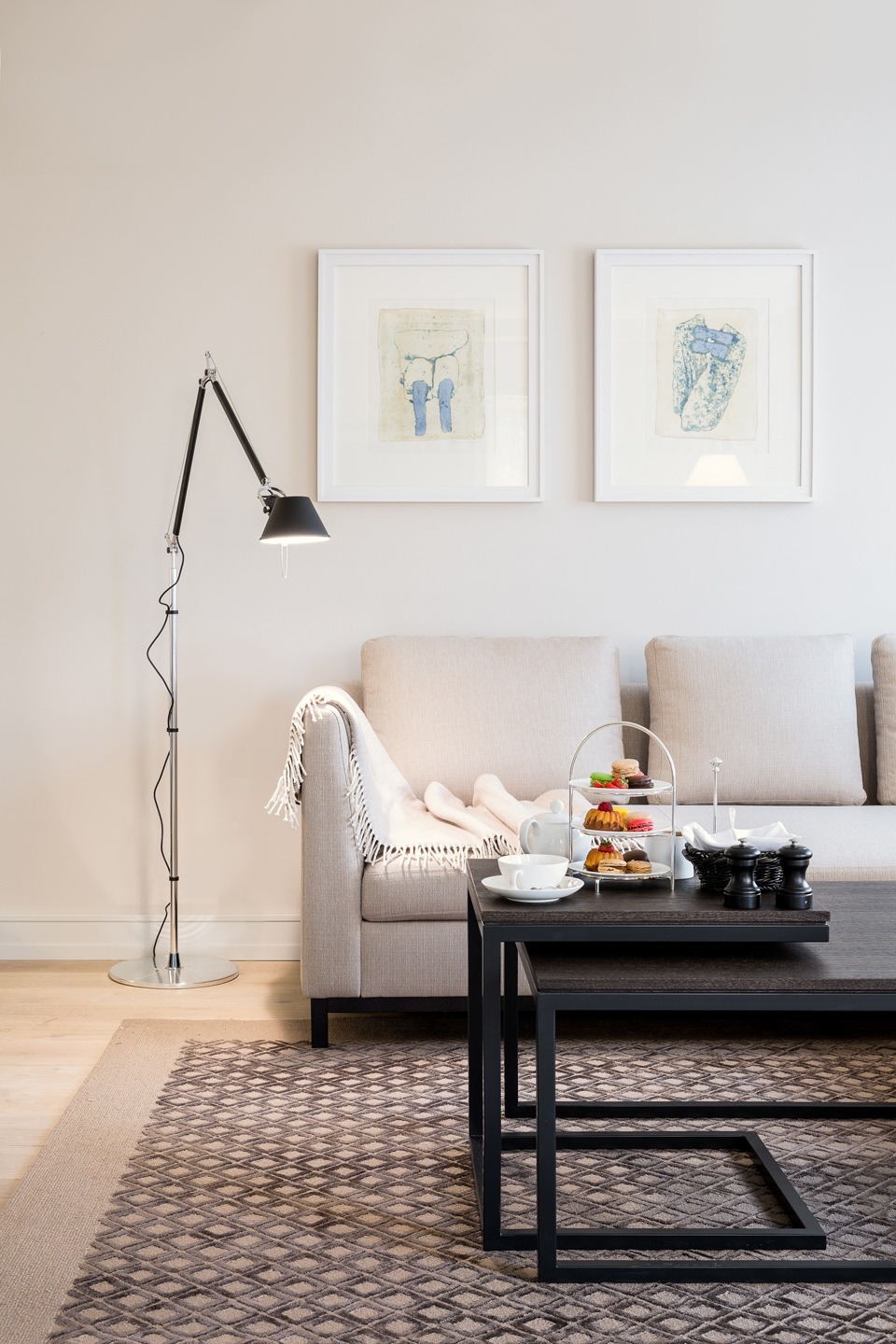 Living room in the Garden Suite of the hotel of Severin*s Resort and Spa on Sylt