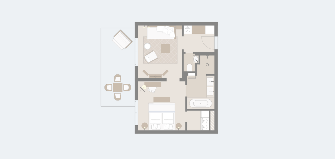 Groundplan Room 110 Deluxe Double Room