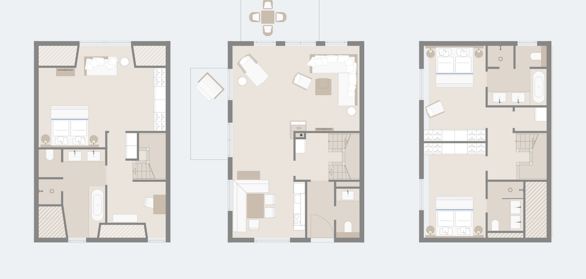 Grundriss des Ferienhaus Hausteil Severins Plus im Hotel Severin*s Resort und Spa auf Sylt