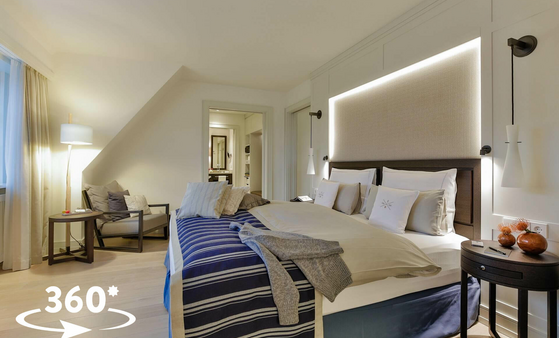 Senior Suite Schlafzimmer 360 Grad Hotel auf Sylt