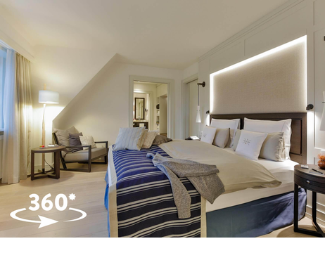 Senior Suite Schlafzimmer 360 Grad Hotel auf Sylt