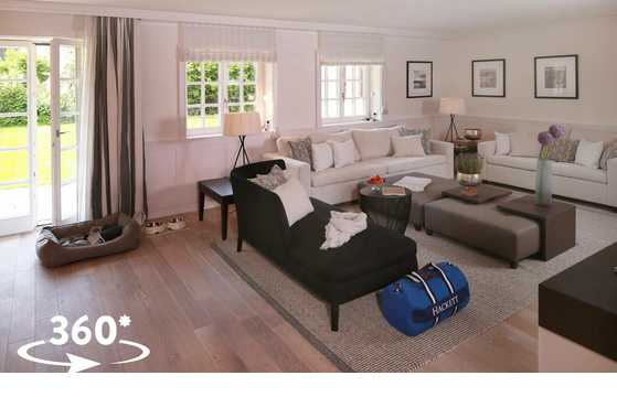 Villa Severin*s 360 Grad Wohnberiech mit Couch Luxus Hotel auf Sylt