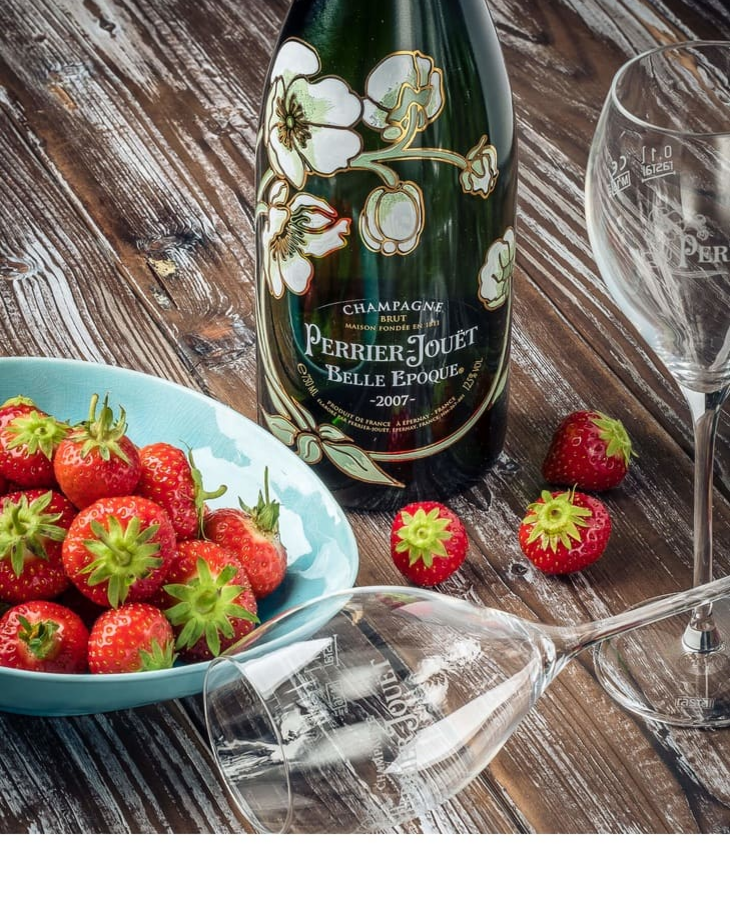 Champagne Perrier Jouet in the wine cellar at Severin * s Resort & Spa Sylt