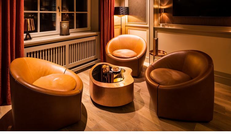 Seating in the Smoker's Lounge of the Hotel Severin*s Resort and Spa on Sylt