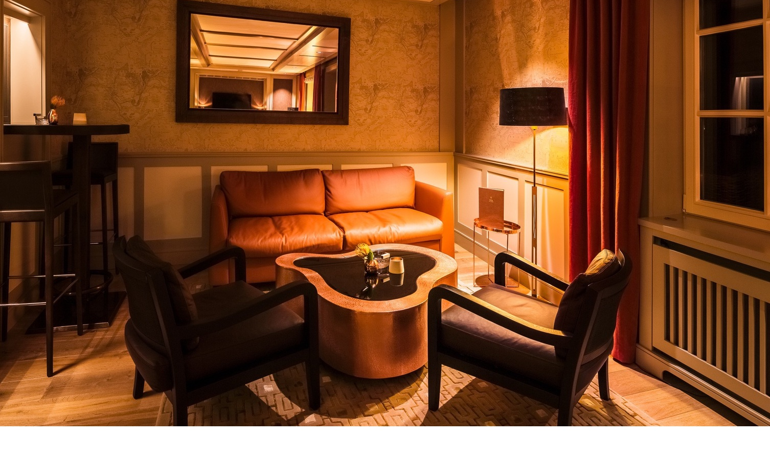 Sitzgruppe in der Smoker's Lounge des Hotel Severin*s Resort und Spa auf Sylt