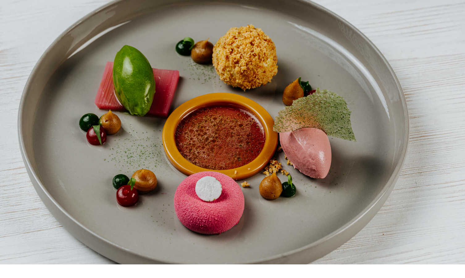 Dish with rhubarb at Tipken`s by Nils Henkel on Sylt