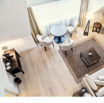 Wohnbereich der Maisonette Family Senior Suite im Severin*s Resort & Spa auf Sylt