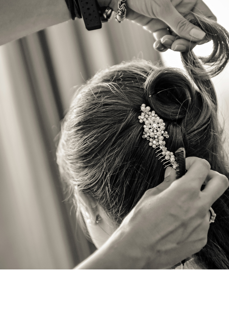 Frisur Styling einer Braut für die Hochzeit im Hotel Severin*s auf Sylt