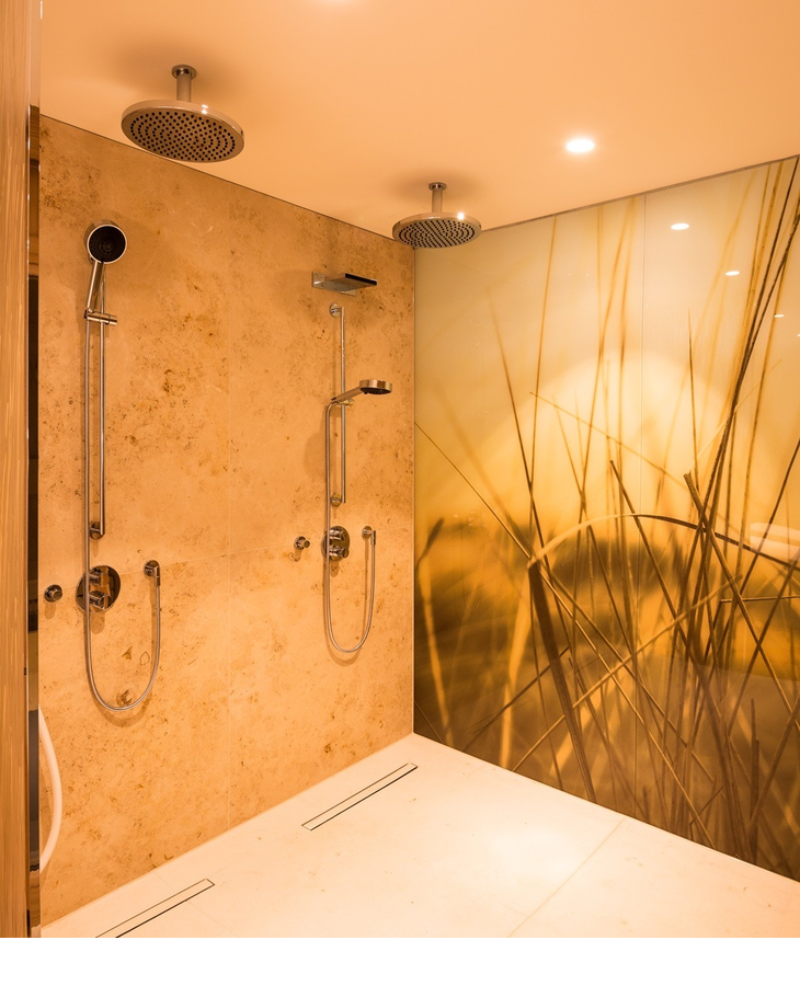Shower after the sauna session or use in the private spa of the Hotel Severin*s on Sylt