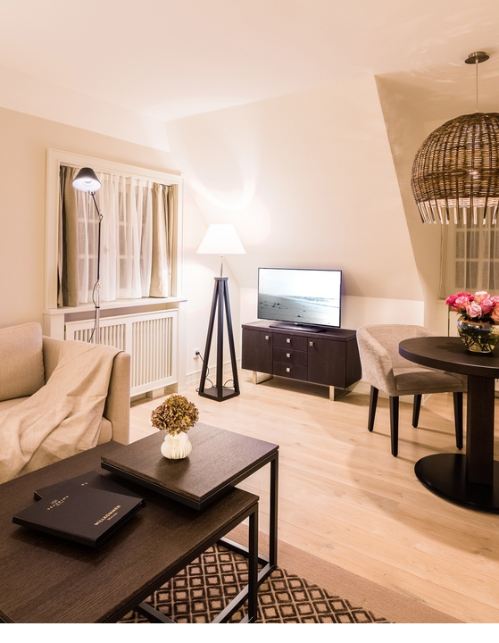 Living room in the Studio in the Hotel Severin*s Resort and Spa on Sylt