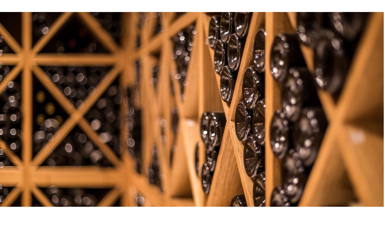 Red wine rack and bottles in the wine cellar of the Hotel Severin * s Resort and Spa on Sylt
